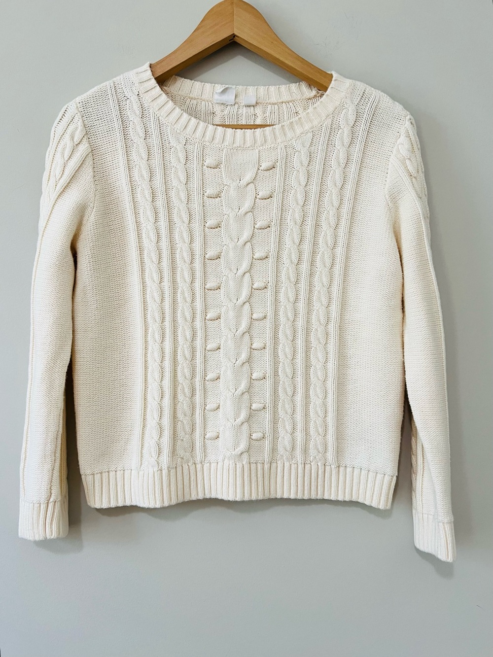 Gap Kids Cable Knit Crewneck Sweater Cream Ivory XXL 14/16